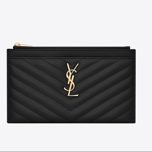 Saint Laurent Handbags - Saint Laurent Cassandre Metelassé Zipper Pouch in Grain Leather